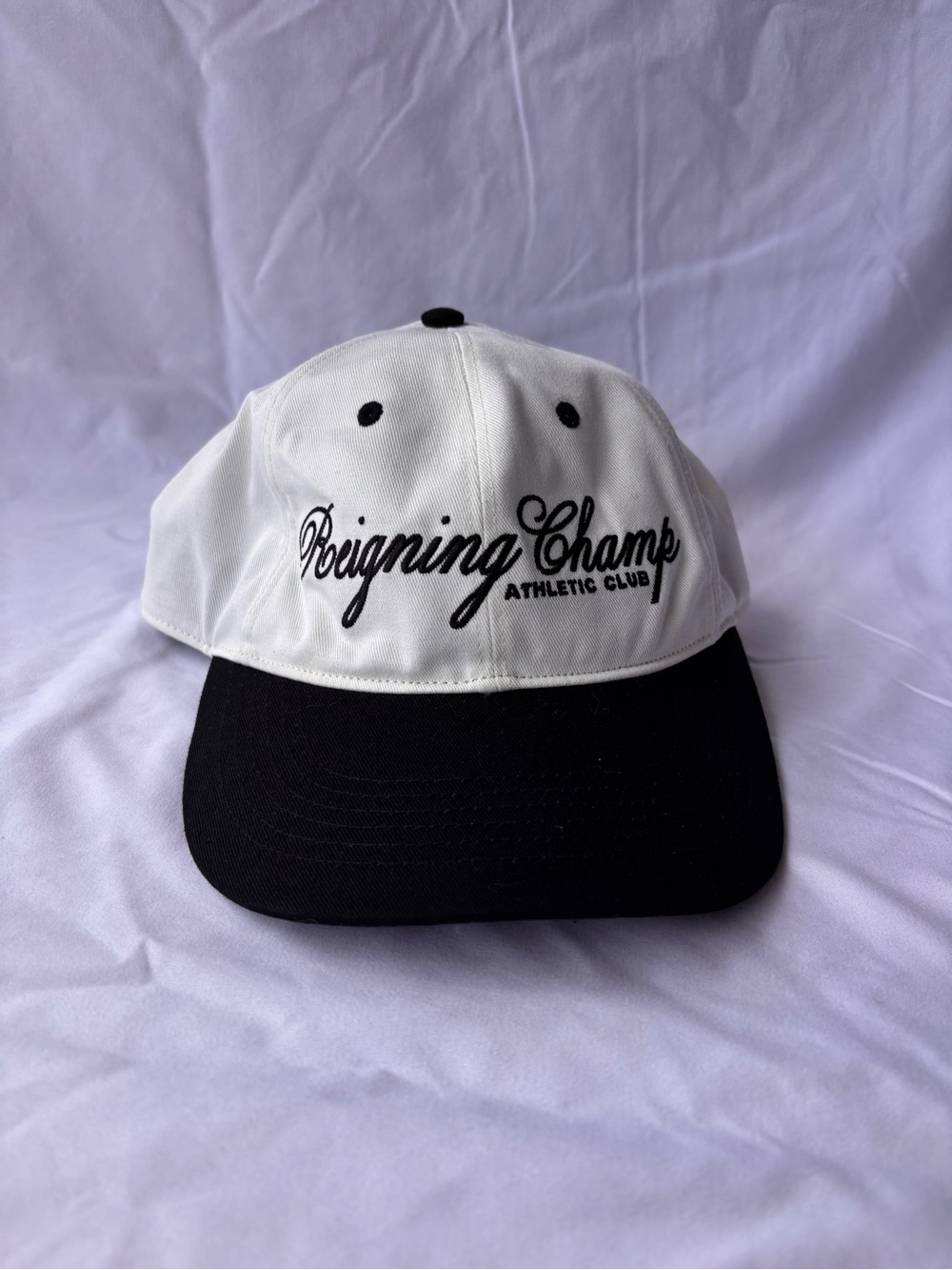 Reigning Champ Two-Tone Baseball Cap - White & Black